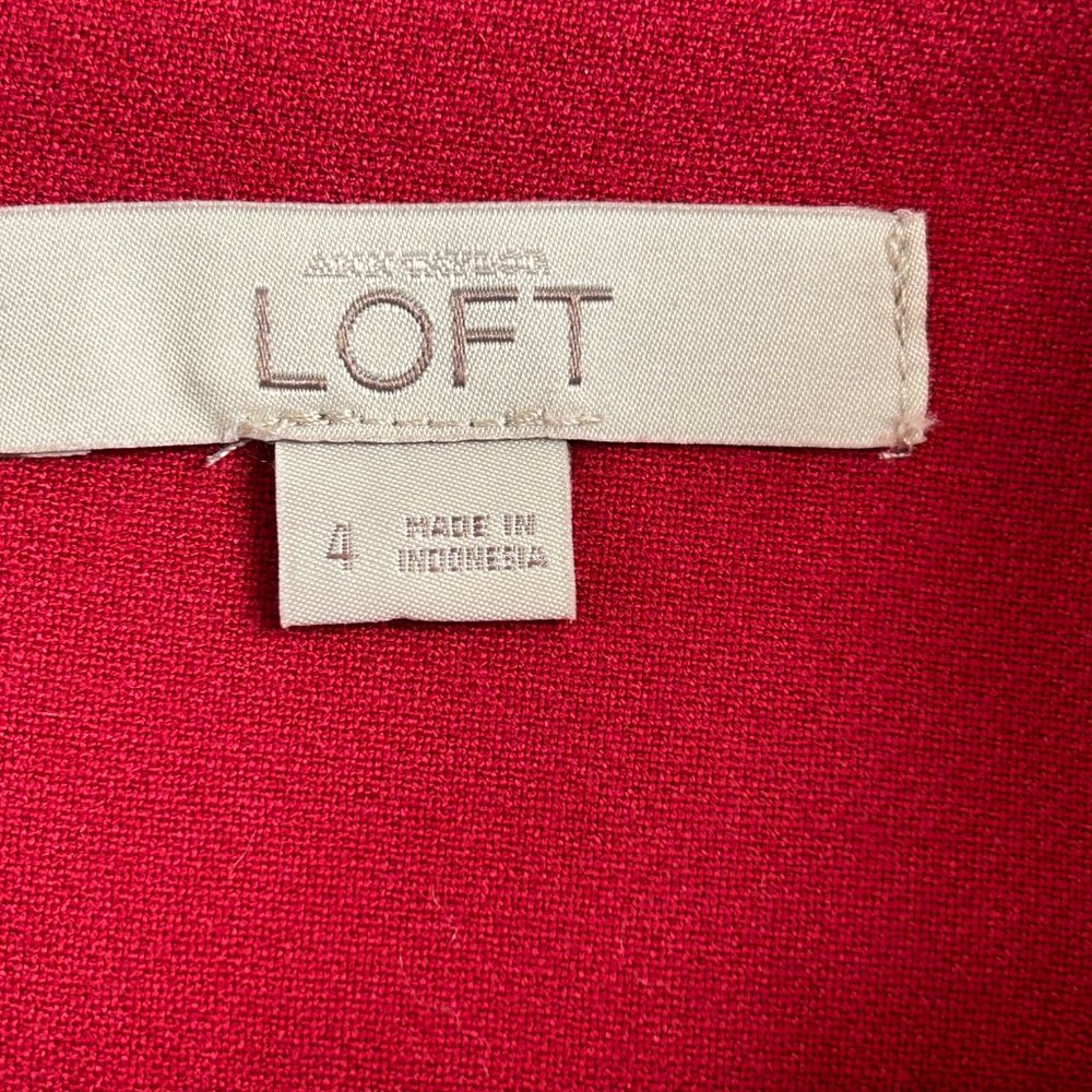 Ann Taylor Red Front Kick Pleat Skirt with POCKETS (size 4) - Picture 9 of 9